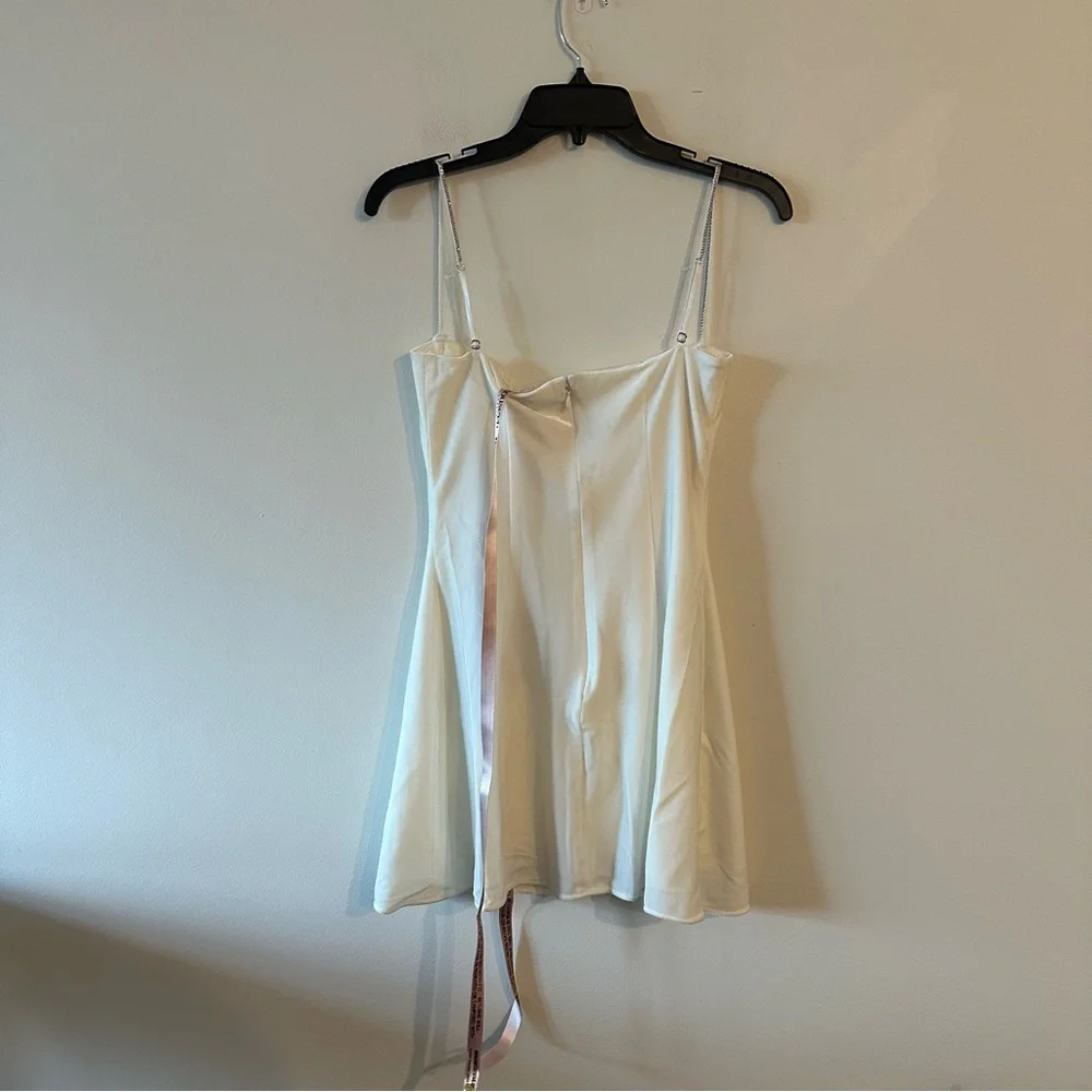 NEW House of CB Grace Ivory Crystallized Mini Dress Lace Velvet S A-C Cup - Picture 3 of 8